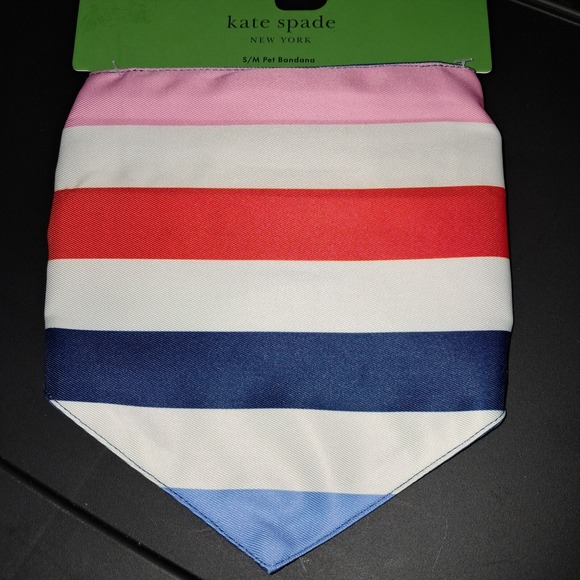Kate Spade Reversible Bandana, Red, White, Pink and Blue, S/M 22" x 7.5" - Picture 1 of 2